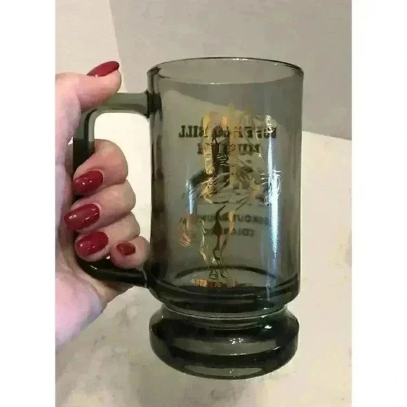 VTG Buffalo Bill Museum Lookout Colorado Beer Smokey Glass Mug Rare Collectible - Picture 9 of 9